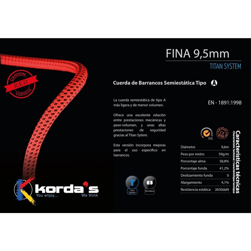 KORDA'S Corda FINA 9,5 mm [] Stile Arte Design
