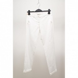 Pantalone Cotone Colore Bianco