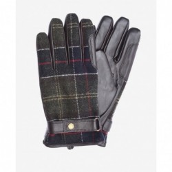 Barbour tartan leather gloves